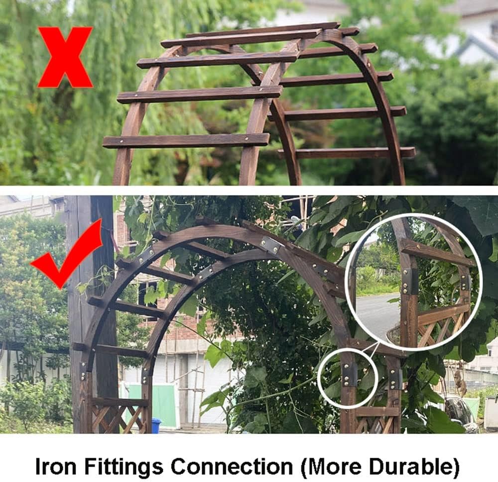 Outdoor Arch Pergola Wooden Garden Arbor for Climbing Plants Rose Vines, Arbor Trellis Arbour Archway for Lawn, Poolside, Backyard, Patio, Terrace, Outdoor Decoration ( Color : White , Size : 140x225c