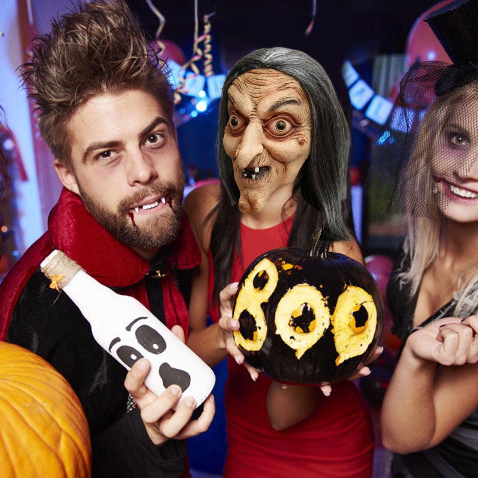 5 bruja Halloween | Cubierta facial bruja espeluznante para mujer vieja | Accesorios para disfraces Halloween para disfraces fiesta | vieja | Accesorios para disfraces Halloween para disfraces