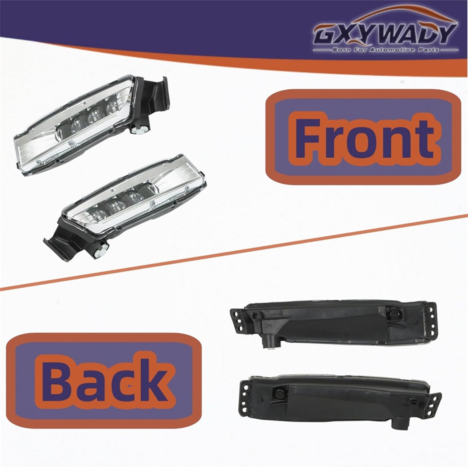 GXYWADY 2 Pcs Fog Lights Assembly Replacement for Accord 2018 2019 2020 Driving Fog Lamps with DRL 4-Door Sedan Front Bumper Fog Lights (Clear Lens)