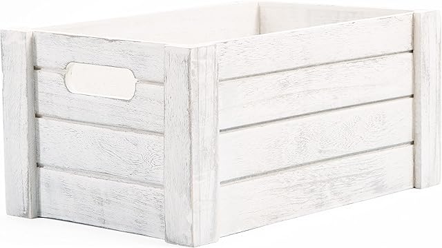 Wooden Crates With Cutout Handles Storage Box Wooden Tray Wooden Shelves Christmas Eve Box (Large)