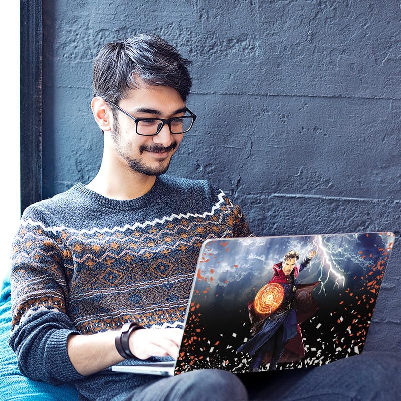 Image of Galaxsia DR. Strange Full Vinyl Laptop Skin /Sticker /Cover for 15 to 15.6 Inches Laptops Laminated-Removable-HD Quality Compatible for Hp-Dell-Sony-Lenovo-Asus etc.(15x10 Inches)