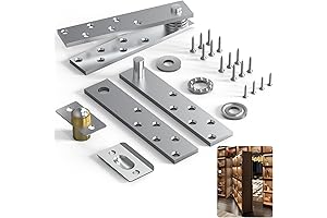 Door Hinges,Stainless Steel Hidden Door Hardware,360 Degree Rotation Pivot Hinge for Hidden...