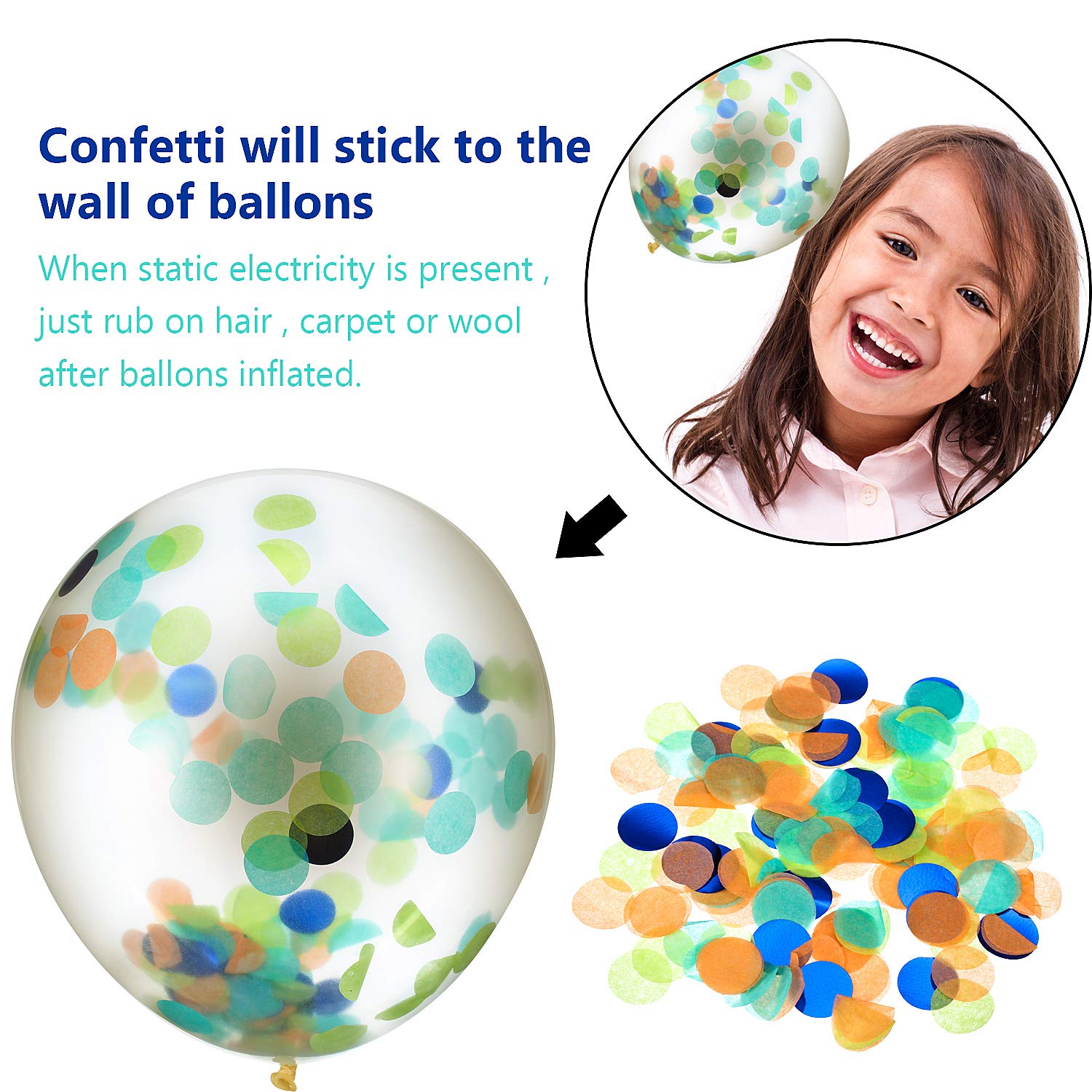 60 PCS 12 Inch Confetti Balloon Latex Balloons with Ribbon for Birthday