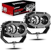 Vista 1 de MAYELLO - Barras de luz LED cuadradas de 4 pulgadas - 60W de haz blanco para caminos fuera de carretera y luces antiniebla - 6500K 10000LM IP68