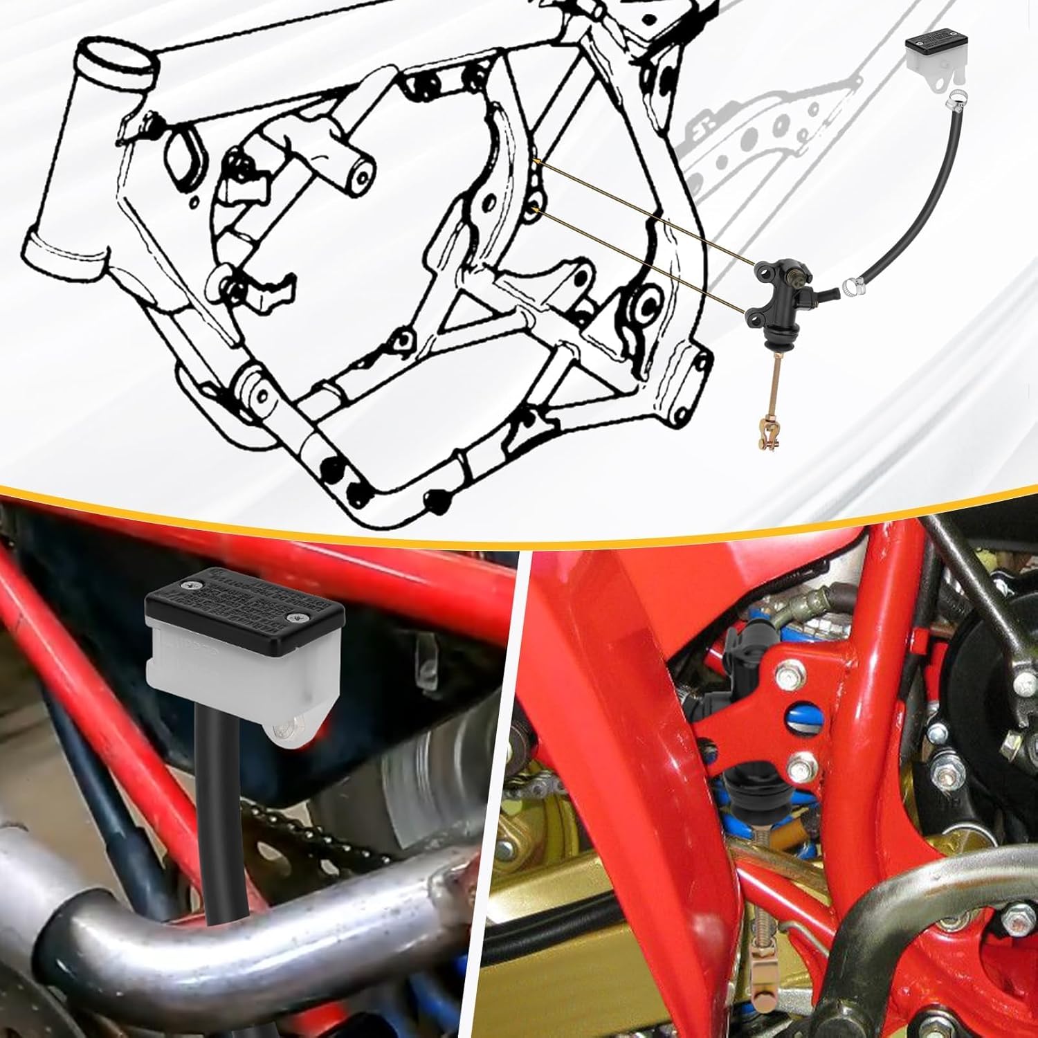 M MATI Rear Brake Master Cylinder Assy for Honda ATC250 ATC250R 1985-1986 43500-HA2-016 43500-HA2-006 43511-HA2-016