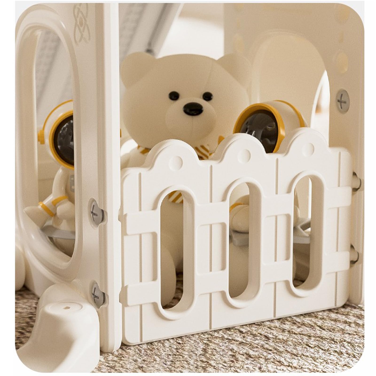 Scivolo per Bambini da Esterno e Casa Interno, Scivoli per Bambino da Giardino Giochi con Canestro da Basket e Contenitore, Set da Gioco per infanzia da 1 a 3 Anni