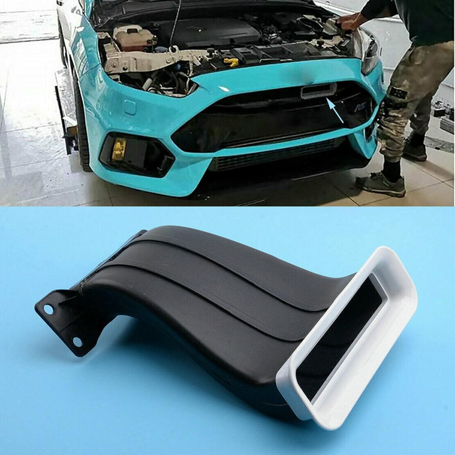 Car Air Intake Mouth Snorkel Modification Tuyere ABS For Ford Focus 2012-2018 RS ST Air Inlet Duct Tuyere Hood Scoop Dynamic Air Intake Lattice Hatchback Box Cover 4D Sedan 5D MK3 MK3.5