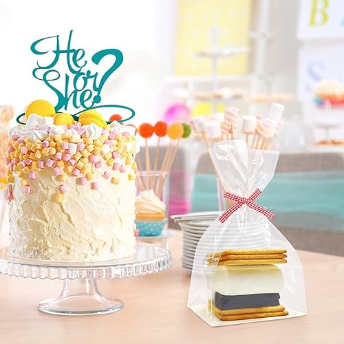 Miniatura 3 de Yotelab Bolsas de celofán con fondo plano, bolsas de celofán con refuerzo de 4 x 2 x 8 pulgadas con inserto de papel, 100 unidades