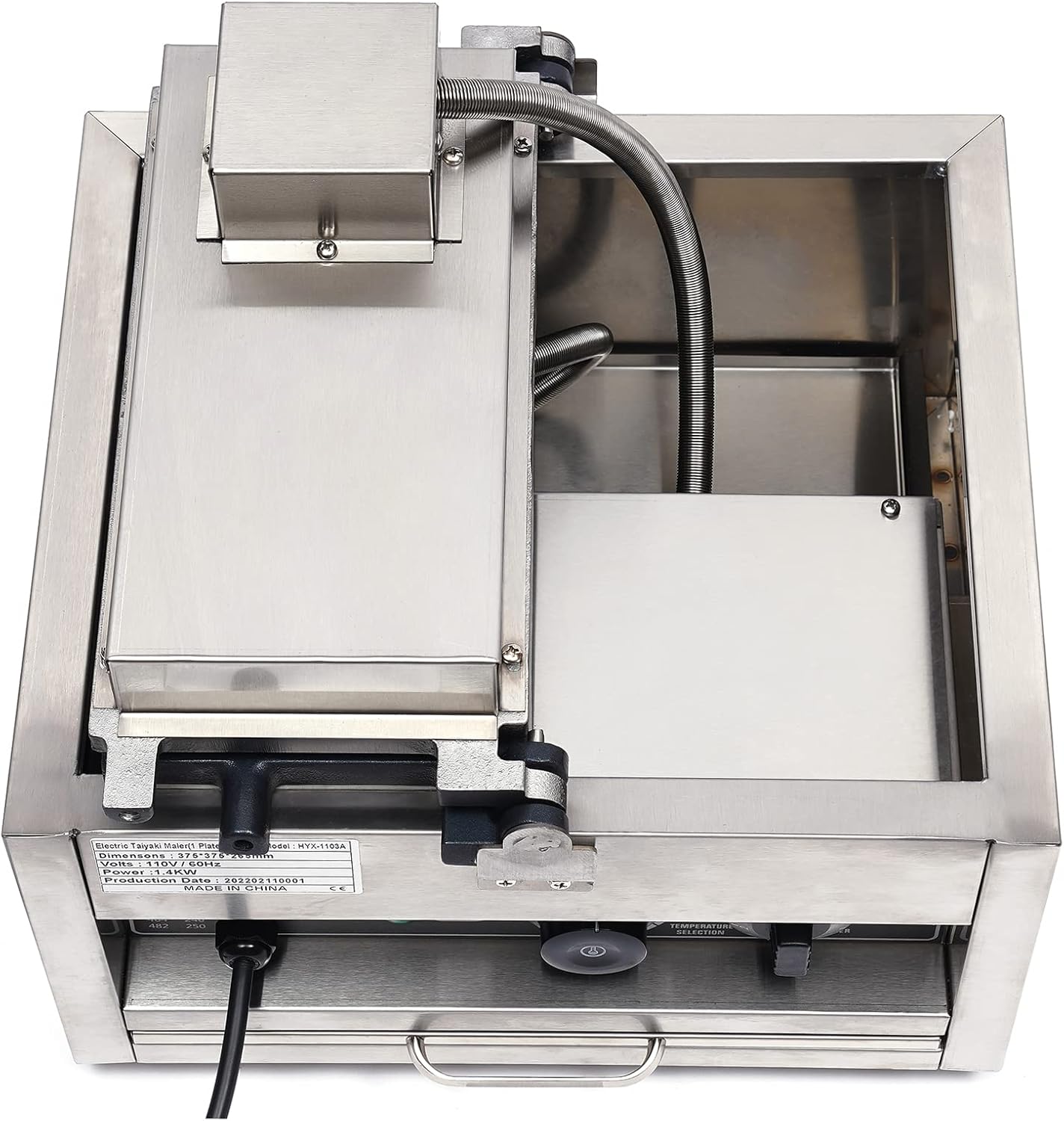 Commercial Taiyaki Fish Waffle Makers, 3PCS Mini Fish Shaped Waffles Iron with Non-stick Coating 2400w Electric Stainless Steel Taiyaki Maker for Family Restaurants Food Stores (3 Pcs)