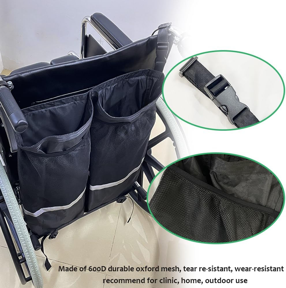 Oxygen Cylinder Bag for Wheelchair - O2 Tank Backpack Holder for D and E Cylinders Bottle, Dual and Portable, 27" L x 20" W