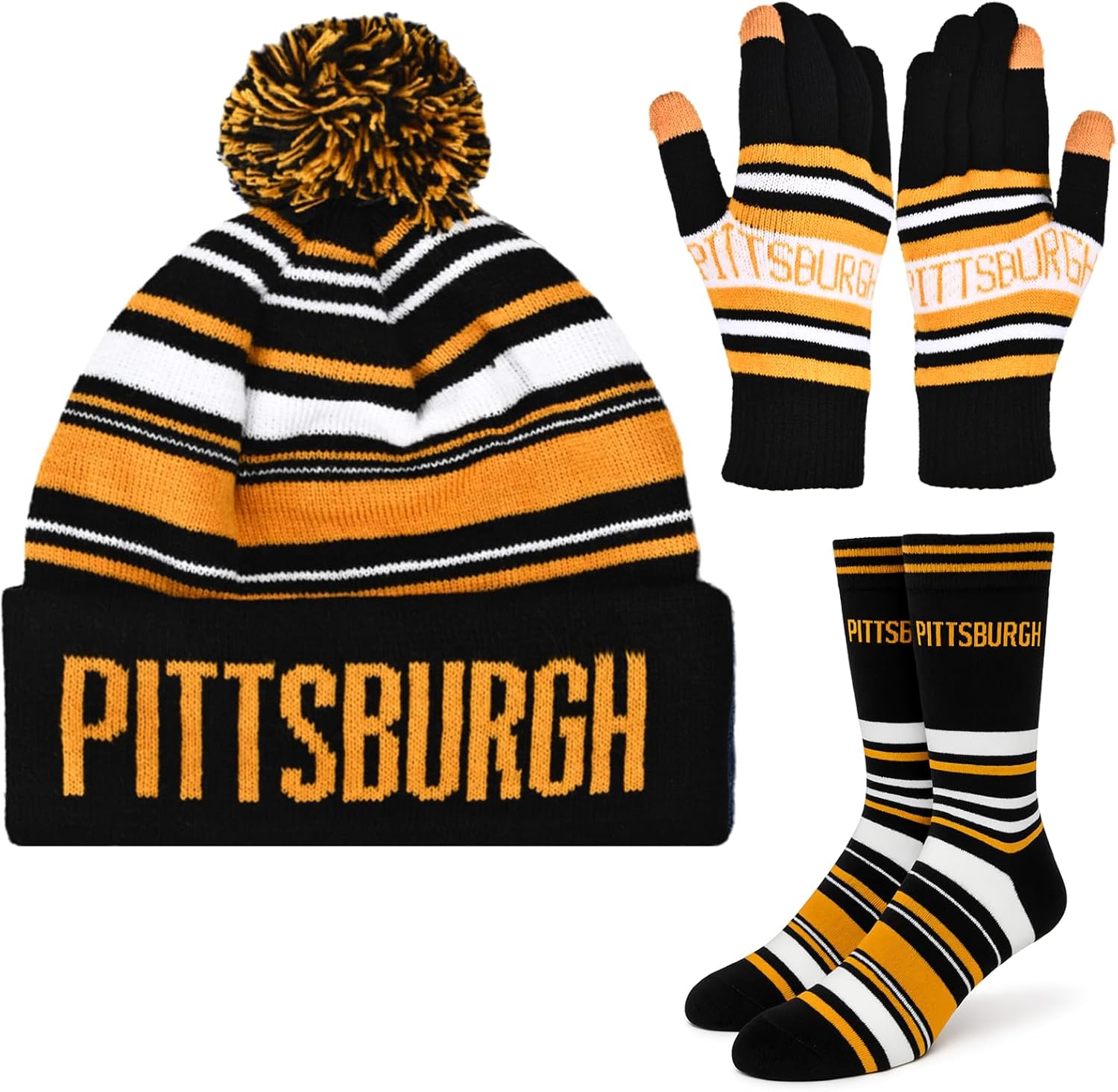 Vintage Classic Skull Cap Beanie Hat Cuffed Winter Hat Knit Comes with Warm Socks Gifts for Men Women Fans