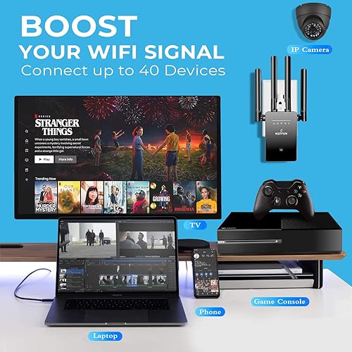 Miniatura 5 de Amplificador de señal WiFi para el hogar - Versión 2023 de hasta 9956 pies cuadrados de cobertura - Repetidor de Internet inalámbrico de largo