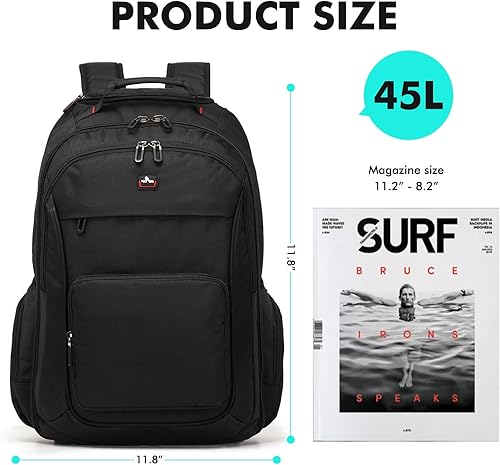 Miniatura 4 de Mochila con ruedas, mochila con ruedas para laptop de 15.6 pulgadas, mochila de viaje para equipaje de mano, bolsa de negocios, para hombres,