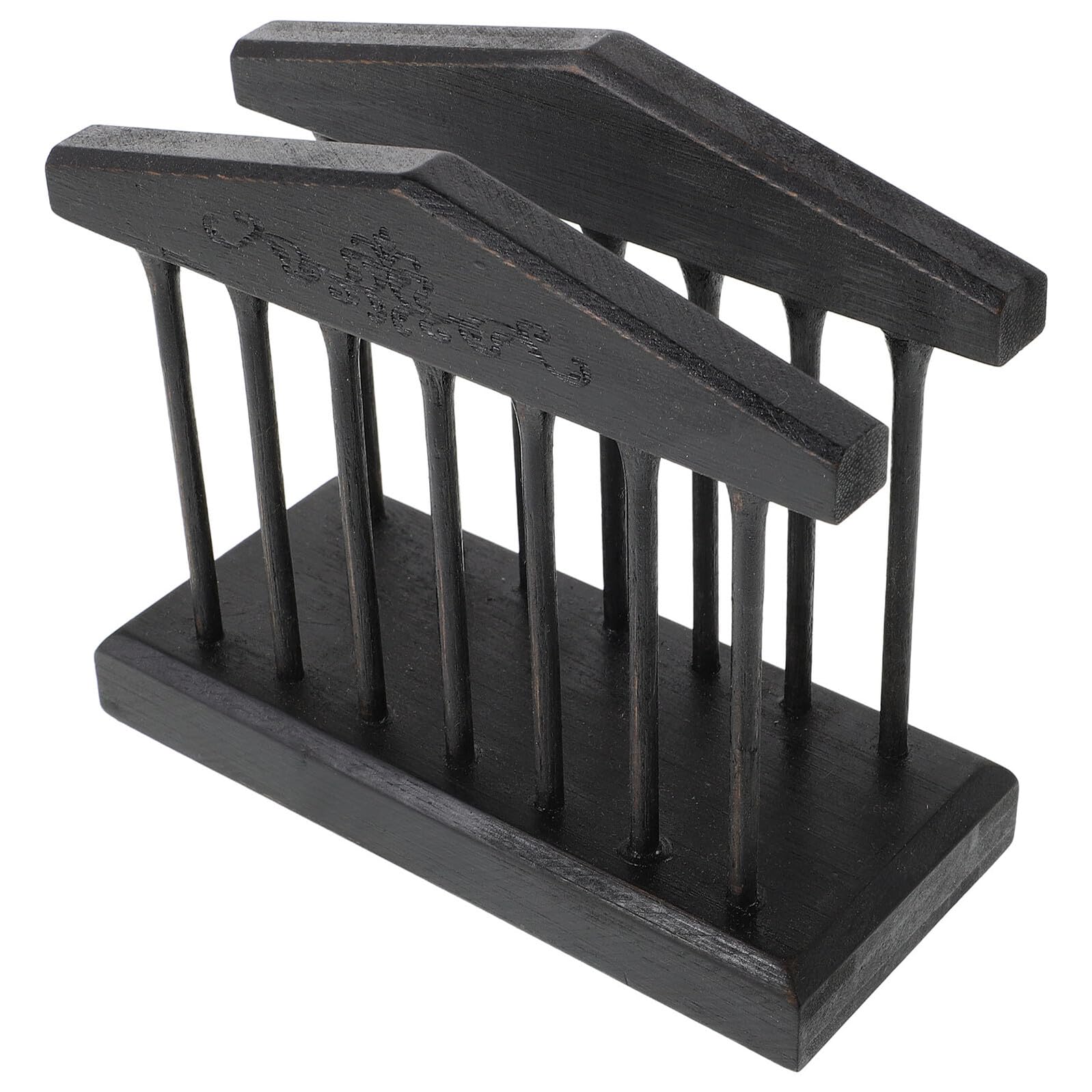 Porte-serviettes de table compact en bois massif noir pour optimiser l'espace de cuisine