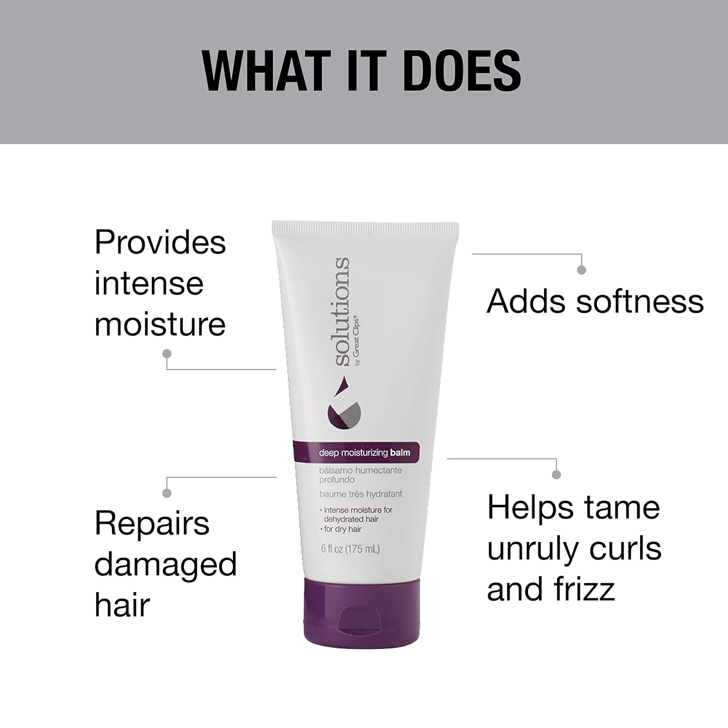 GREAT CLIPS Solutions Deep Moisturizing Balm, 6oz | Repairs & Moisturizes Damaged Hair | For Dry, Coarse, or Curly Hair - Image 4