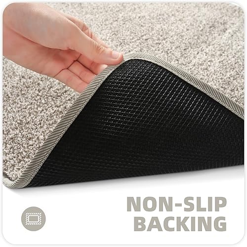 Miniatura 2 de Color&Geometry Alfombra antideslizante resistente, alfombra para dormitorio, estética, suave, alfombra de pelo bajo para sala de estar, 4 x 6 pies,