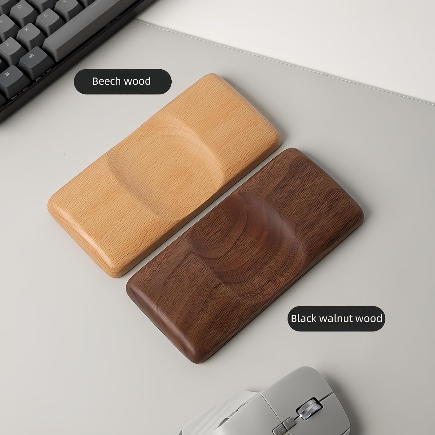 Wooden Mouse Wrist Rest - Ergonomic, Anti-Slip, Walnut image 5
