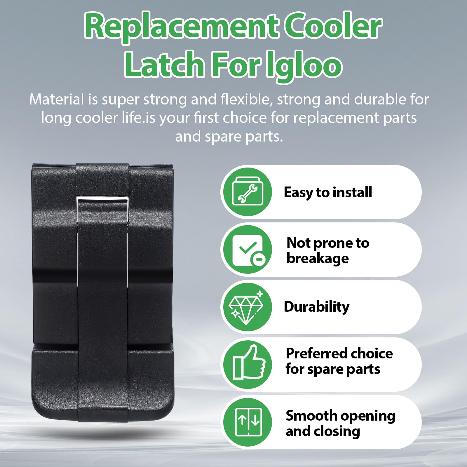 Yaocom 2 Pieces Black Replacement Cooler Latches Black Cooler Latches Plastic Double Throw Medium Latches for Protector Series Compatible with Pelican Coolers