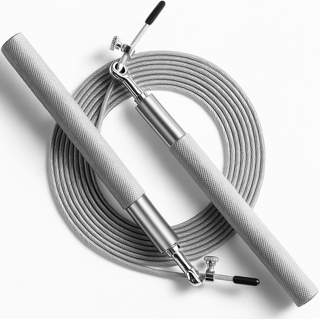 Adjustable Skipping Rope 3 Meter Steel Wire Cable – Speed Jump Rope with Aluminum Handles & 360° Ball Bearings | Durable, Tangle-Free Rope for Gym, Boxing, MMA, CrossFit & Weight Loss
