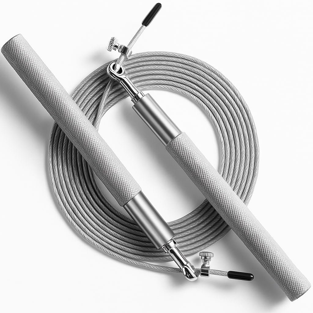 Shrux Adjustable Skipping Rope 3 Meter Steel Wire Cable – Speed Jump Rope with Aluminum Handles & 360° Ball Bearings | Durable, Tangle-Free Rope for Gym, Boxing, MMA, CrossFit & Weight Loss-image-29