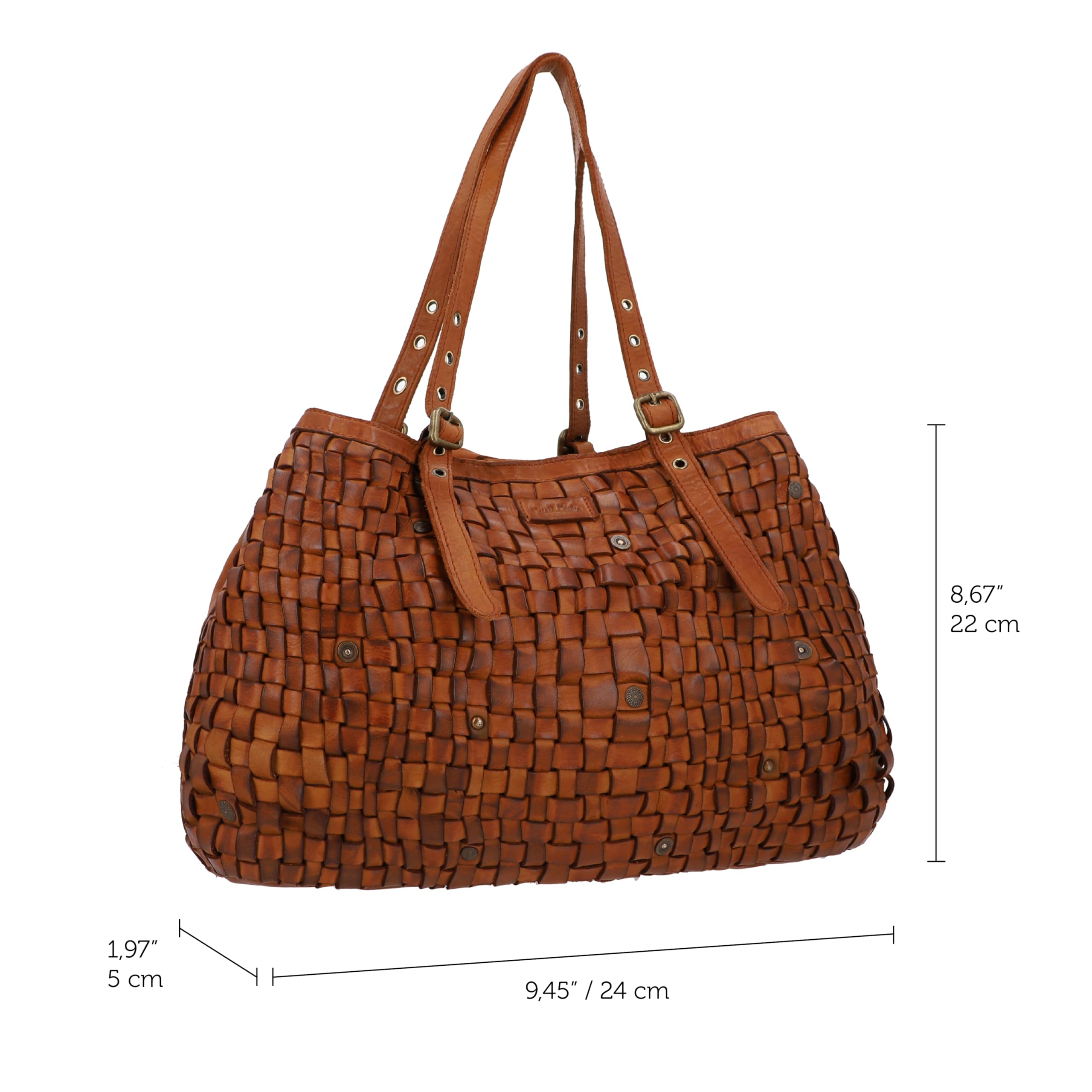 Gusti Bandolera de cuero - Demery bolso shopper cuero vintage mujer marrón