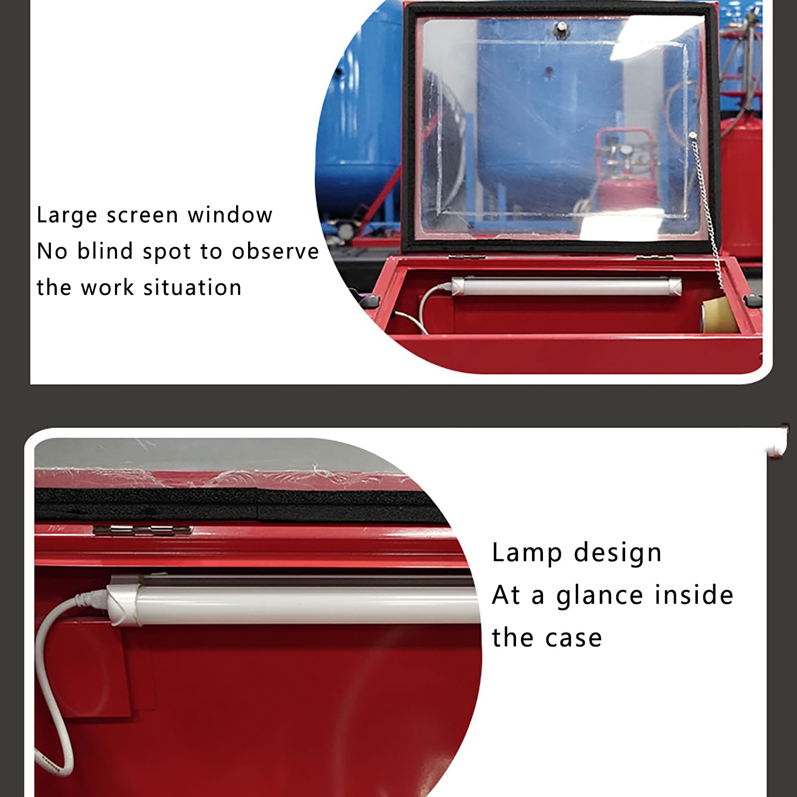 Sabbiatrice da 90 Litri, Cabina di Sabbiatura Professionale con Illuminazione a LED Senza Ombre, Doppio Filtro E Divisorio Professionale Integrato, per Incisioni Artigianali E Pulizia