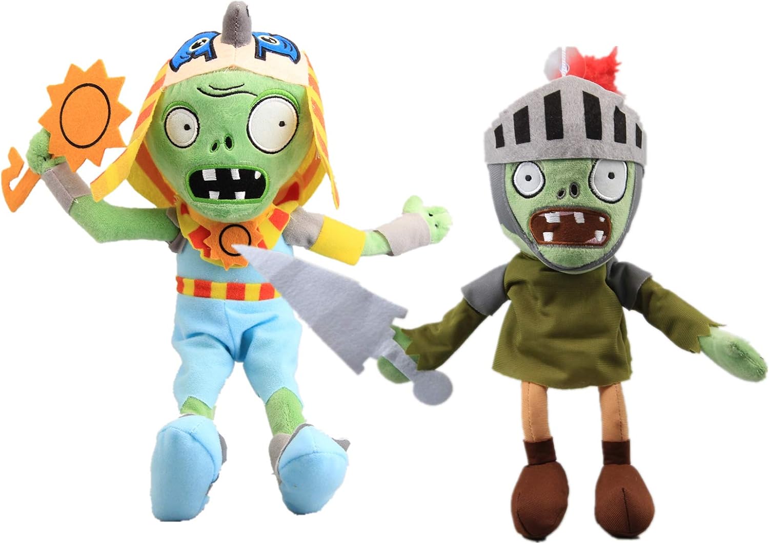 uiuoutoy 2 unids/set plantas vs zombies Plushies caballero zombi el faraón de Egipto zombi pvz juguetes de peluche suaves muñecas de regalo