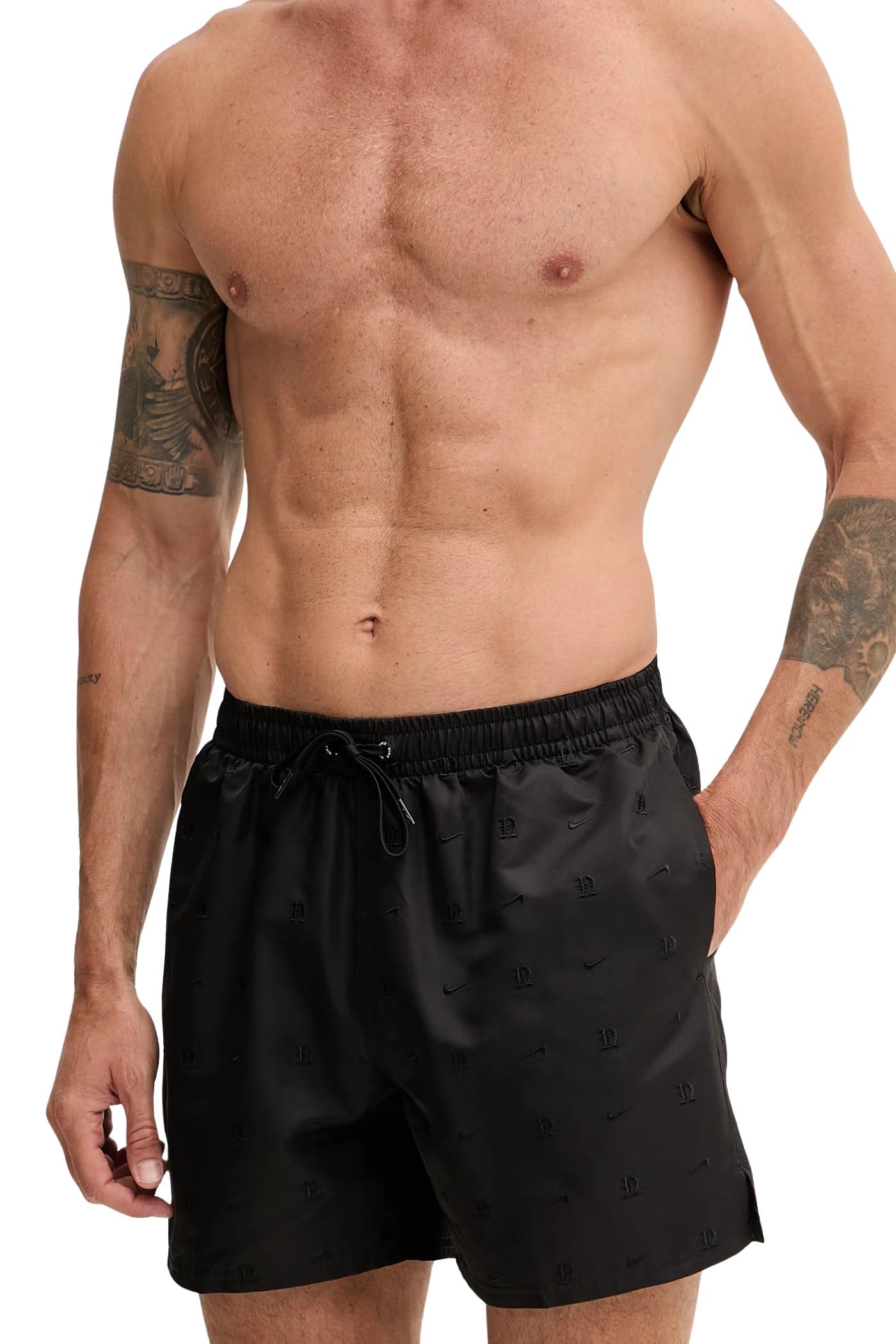 Nike Unisex Nike Swim Breaker Lux Letter 5" Volley Short Black Swim Trunks