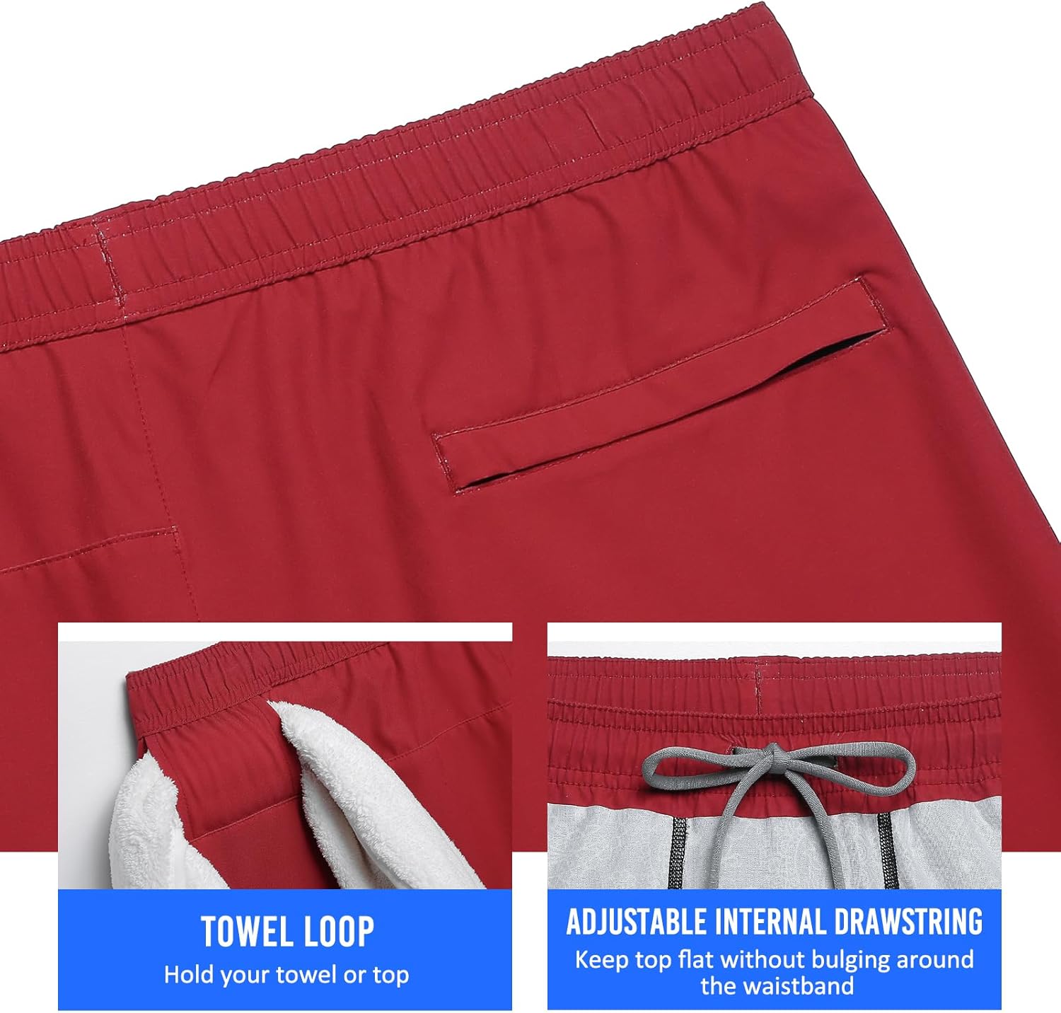 maamgic Mens Workout Shorts 2 in 1 Stretch 5" Gym Shorts Running Shorts with Compression Liner Zip Pocket - Image 4