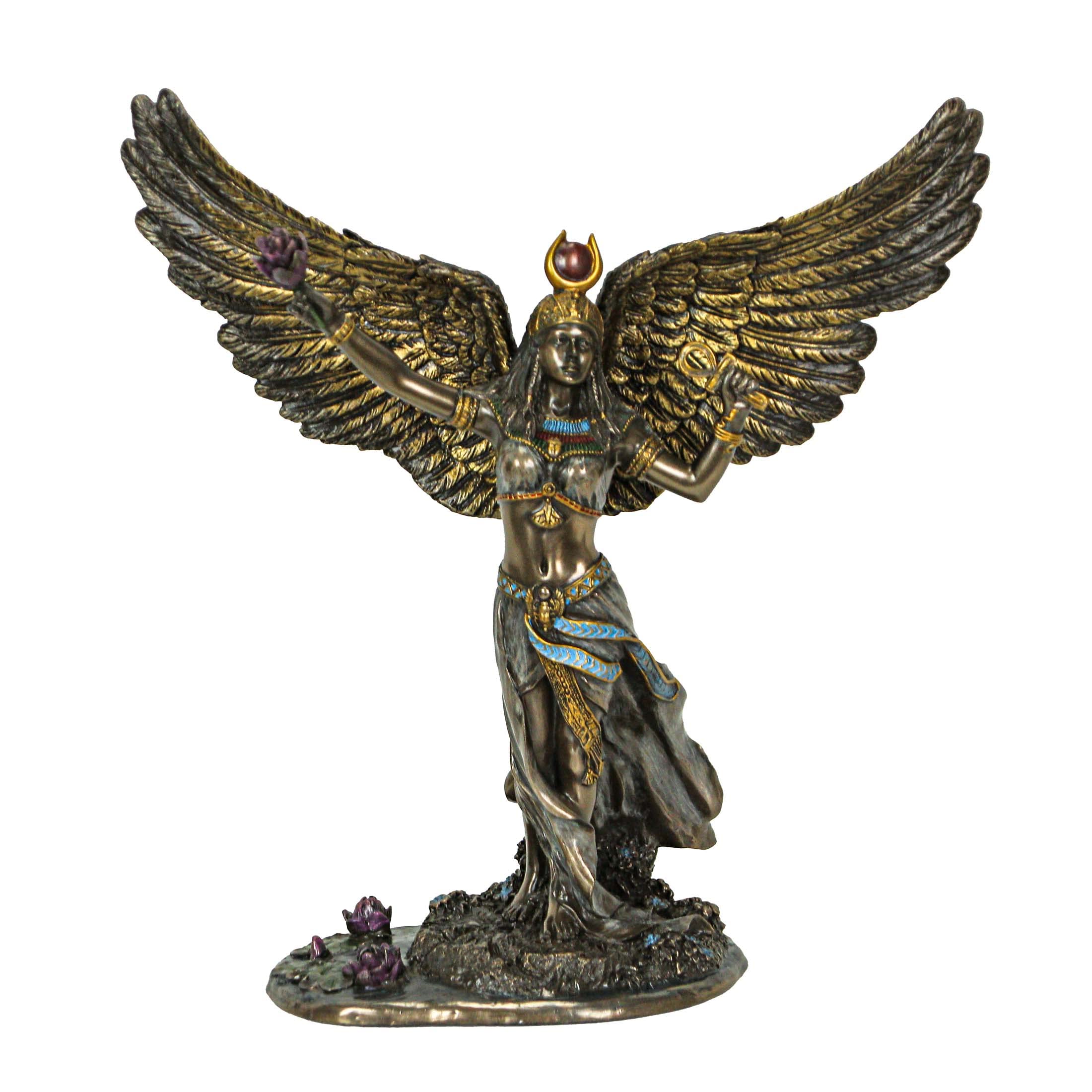 Veronese Design 11 3/8" Egyptian Goddess Isis Resin Sculpture Cast Bronze Finish