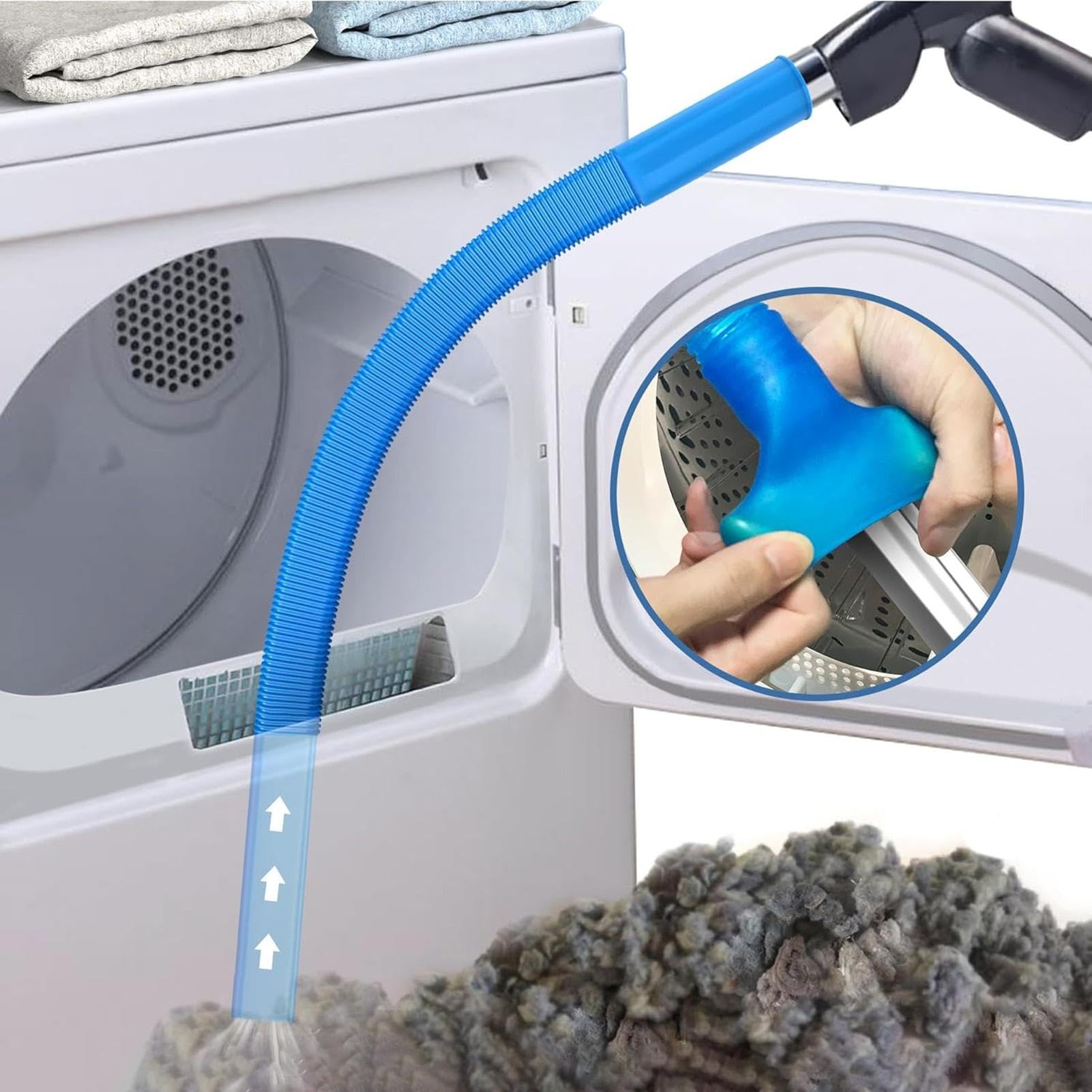 Kit di pulizia per sfiato 'asciugatrice, attacco flessibile per tubo di, rimozione profonda dei pelucchi, estensibile, potente per una pulizia efficiente, parti di ricambio