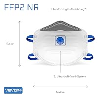 VEVOX FFP2 Maszk Szeleppel - 5 Darabos Csomag - Porvédő Légzésvédő Maszk Finompor és Építési Por Ellen 4