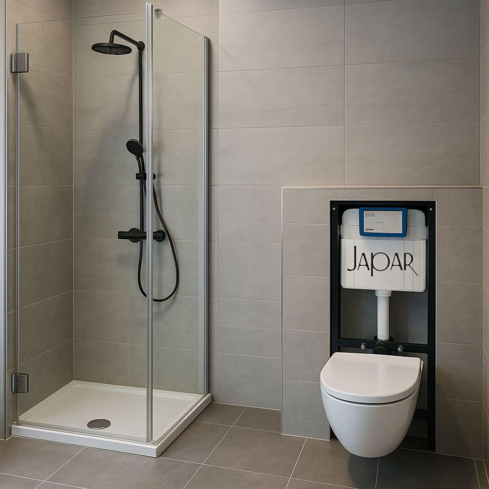 JAPAR Promicro Unterputz Spülkasten Komplettset mit Betätigungsplatte Weiß – Vorwandelement für Wand WC – Unterputzspülkasten austauschbar, 2-Mengen Spülung, leise & platzsparend