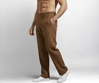 SMOWKLY Casual Trousers for Men Men s Regular Fit Straight Pants Comfortable Stylish Trousers for Men Soft Fabric Chinos for Everyday Wear, Travel & Office Linen Cotton Bottom Wear
