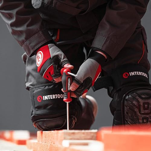 Miniatura 8 de INTERTOOL Juego de destornilladores magnéticos con acero de grado de impacto S2 y asas ergonómicas de agarre de cojín, 8 piezas, estante de montaje