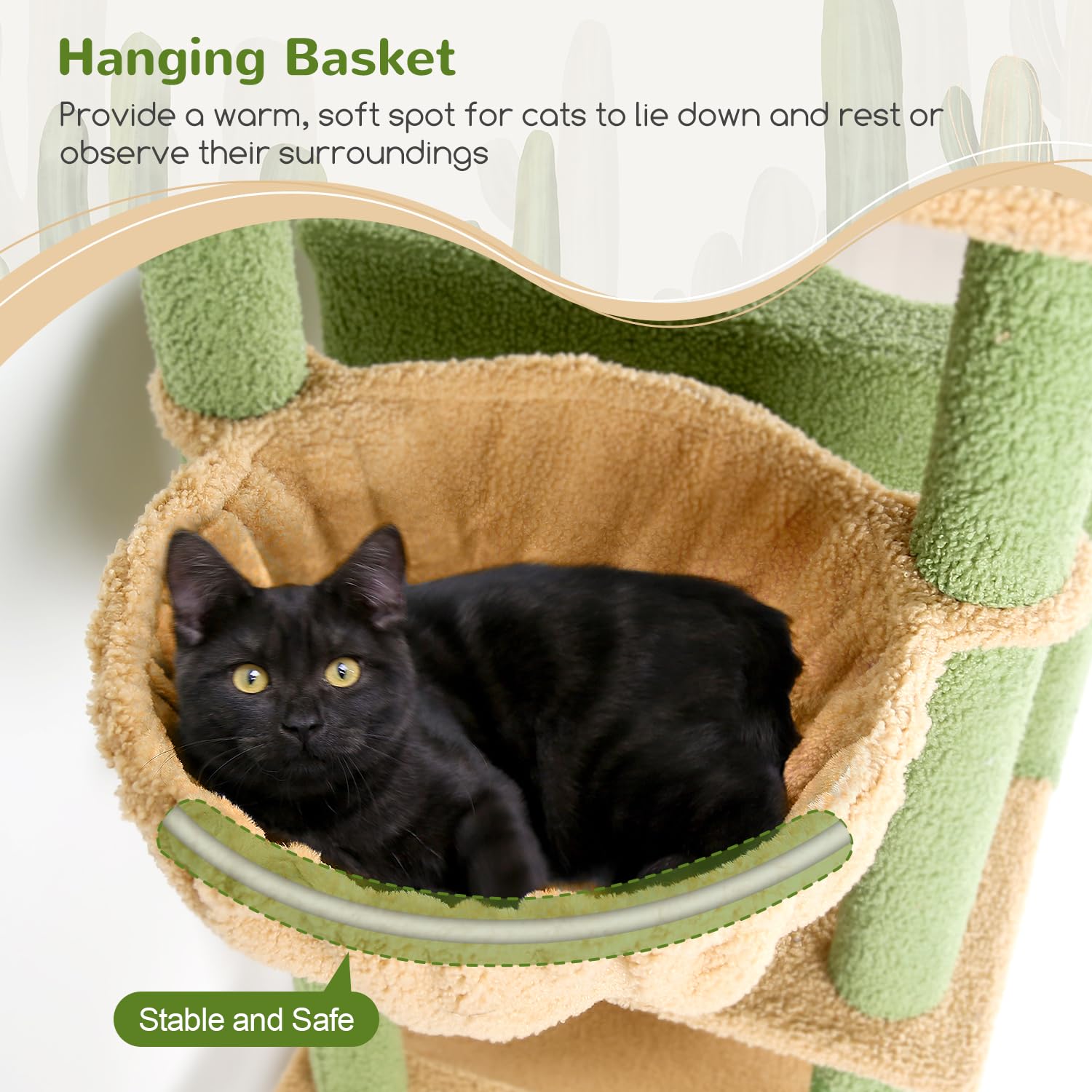 Globlazer kattenboom Cactus Groene xxl 195 cm hoog met 2 kattenhuis, 2 Zitstang gevoerde, groot Hangmat 50 * 33CM, Mand, stabiele Krabpaal voor katten Volwassen Rusten spelen Binnen (F76, Groene Globlazer kattenboom Cactus Groene xxl 195 cm hoog met 2 kattenhuis, 2 Zitstang gevoerde, groot Hangmat 50 * 33CM, Mand, stabiele Krabpaal voor katten Volwassen Rusten spelen Binnen (F76, Groene