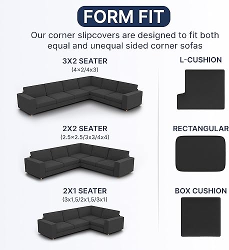 Miniatura 6 de PAULATO BY GA.I.CO. Funda para sofá seccional, funda para sofá esquinero, fundas de tela de poliéster suave, funda elástica de 1 pieza, colección de
