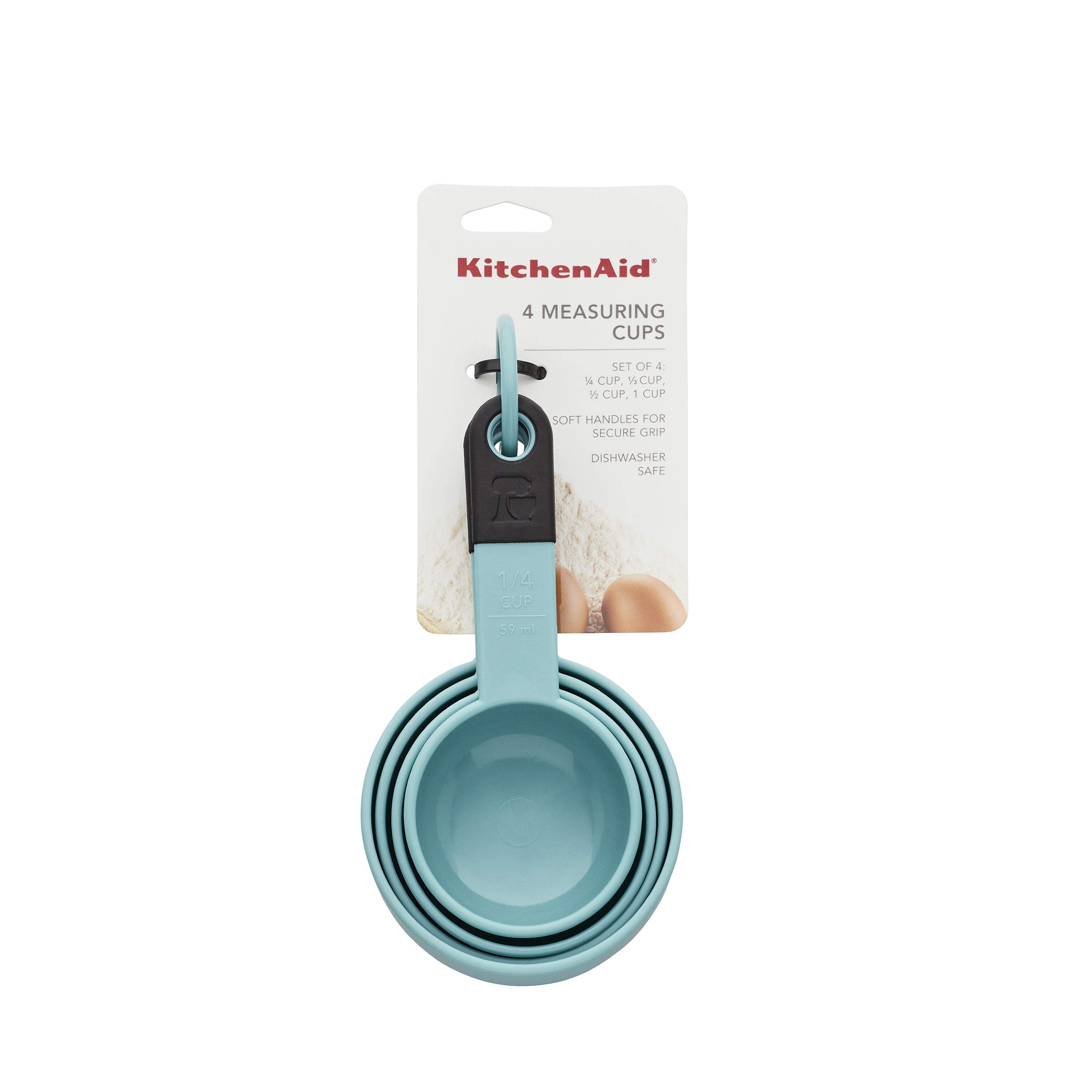 KitchenAidClassic Measuring Cups, Set of 4, Aqua Sky/Black