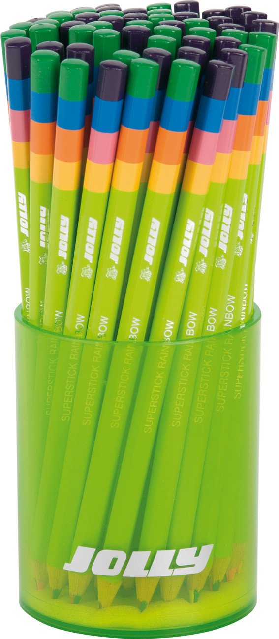 Jolly Supersticks Premium europäischen in farbigen Bleistifte, sortierte Farben mit Behälter; Set von 60