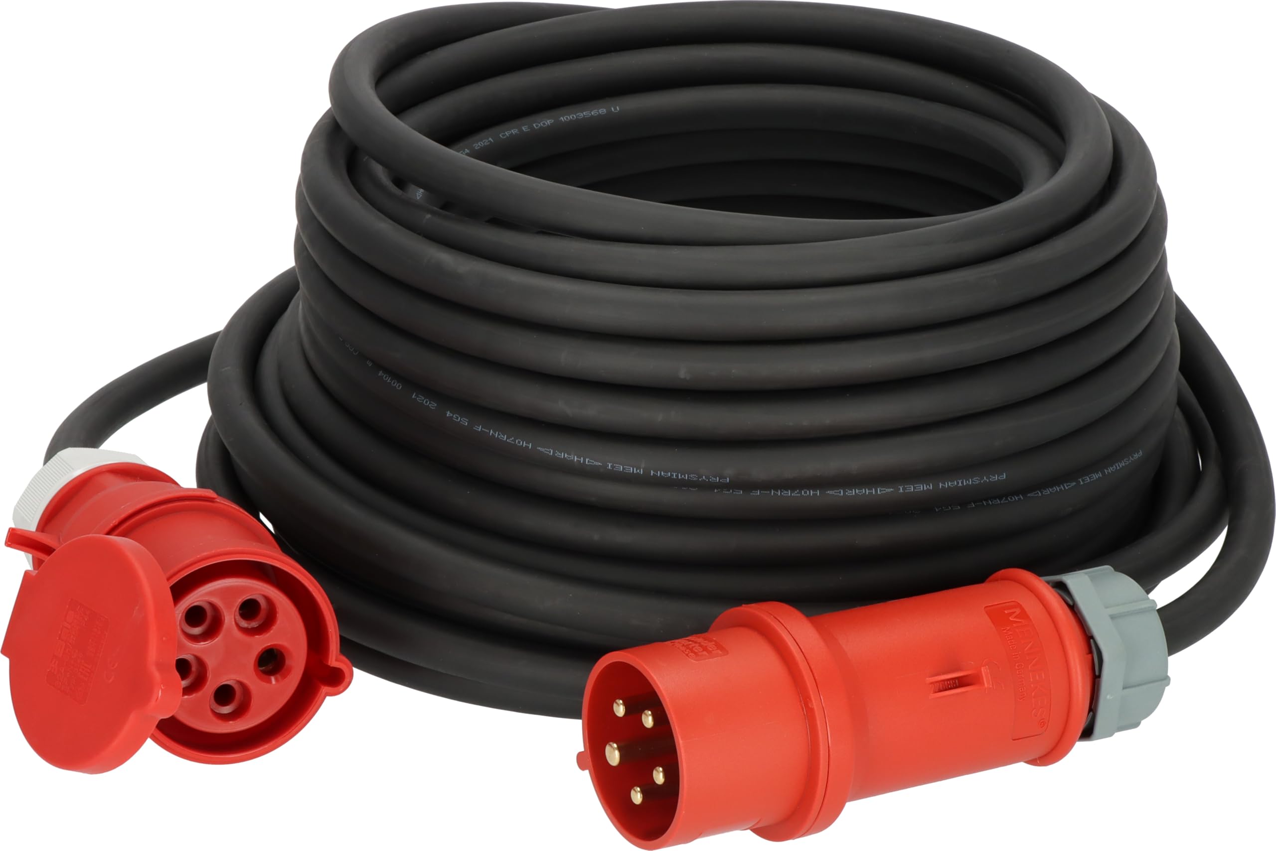 Brennenstuhl Professional cable alargador CEE con inversor de fase IP44 (25m, H07RN-F 5G4,0, 5 polos con inversor de fase CEE y acoplamiento, para uso en exteriores IP44, fabricado en alemania) negro