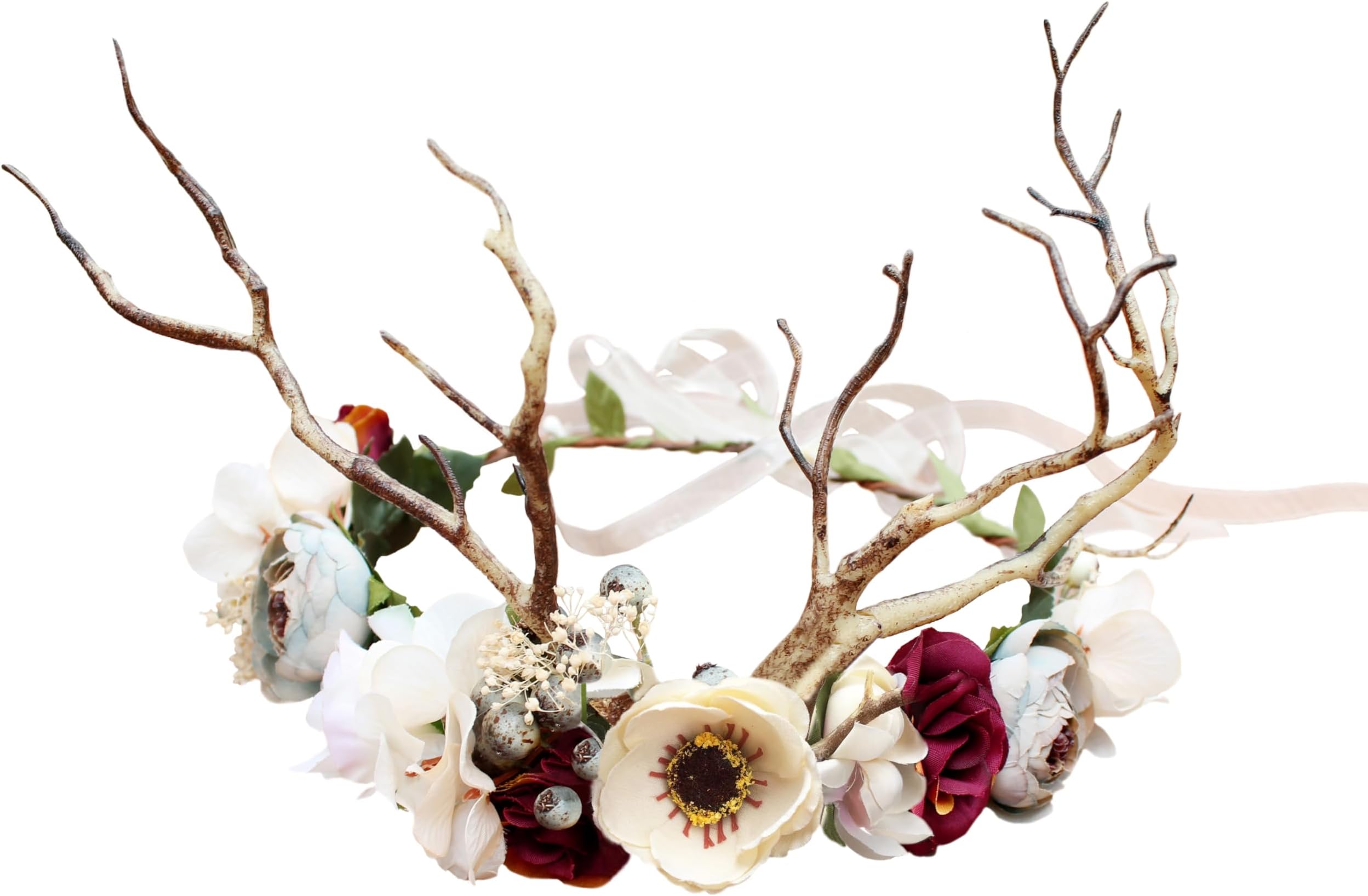 Vivivalue Floral Crown Adjustable Flower Headband Floral Headpiece Halo Wedding Party Photos