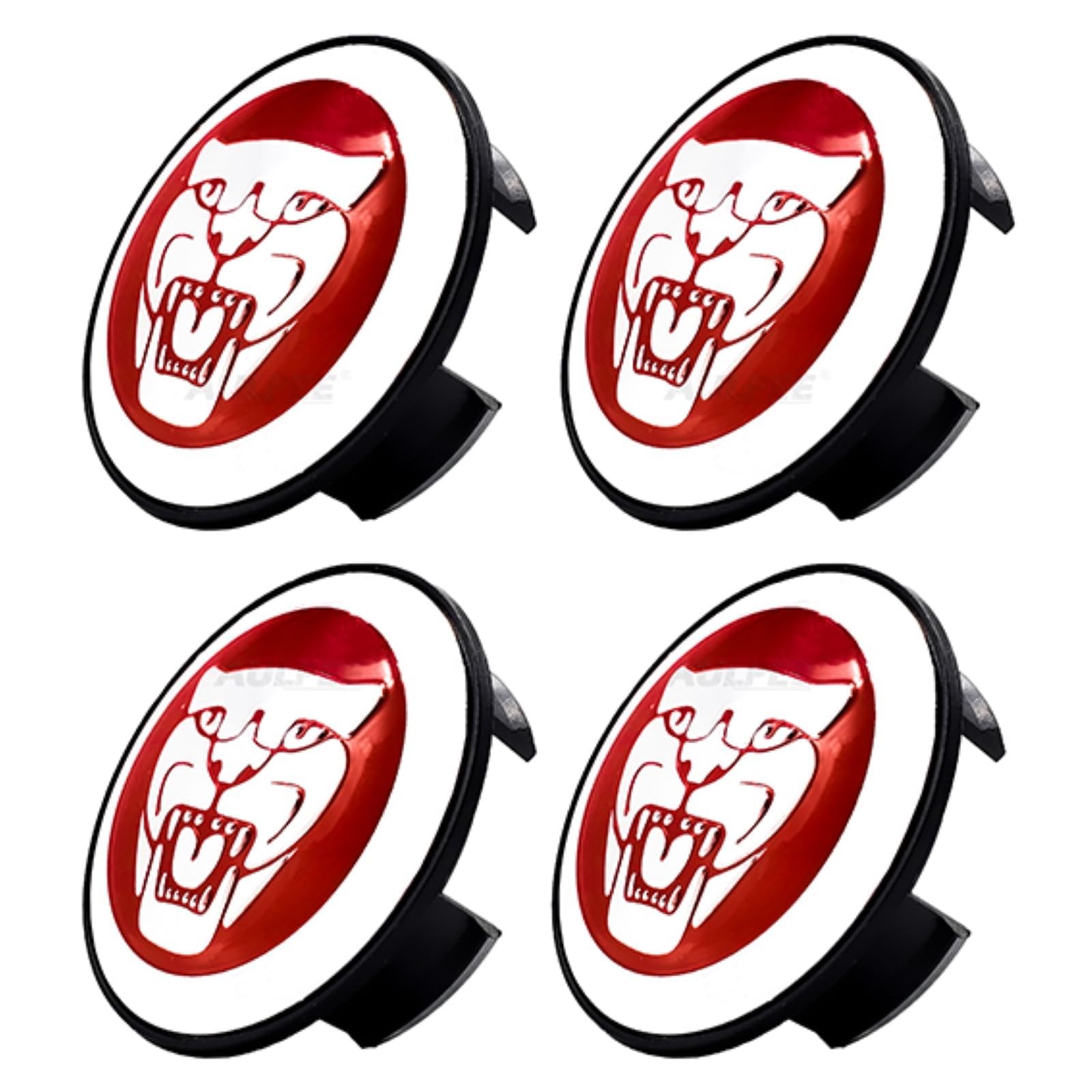 Wheel Hub Center Cap Center Logo Emblem Hub Cover 59mm ABS Material Compatible with XE XF XJ F-Type F-PACE Accessories (Red)