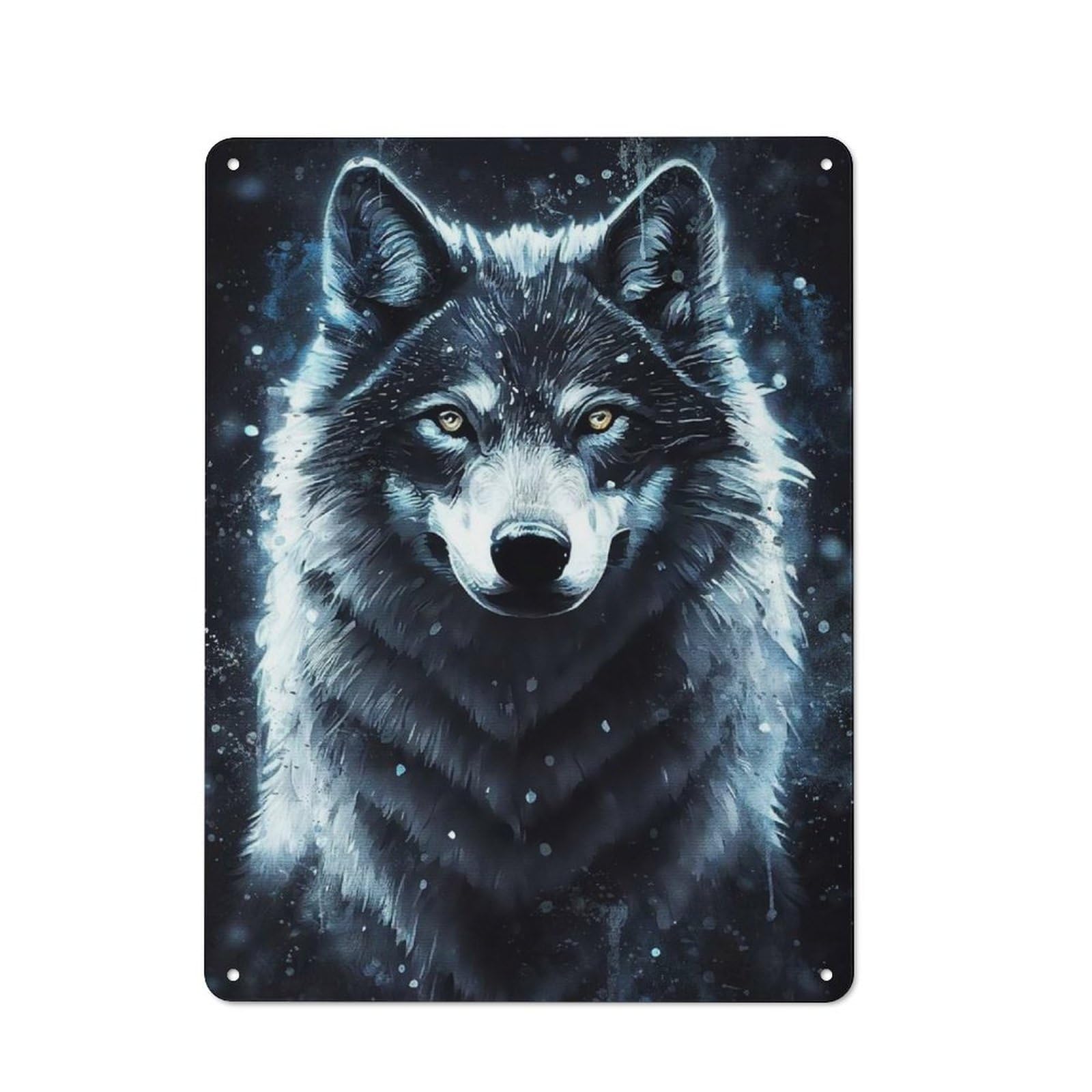 Junmoney Style-1 Rustic Metal Sign With Black Fox Design 40X30cm, Farmhouse Farmhouse Wall Decor For Dining Room, Cafe, Entryway Or Family Room