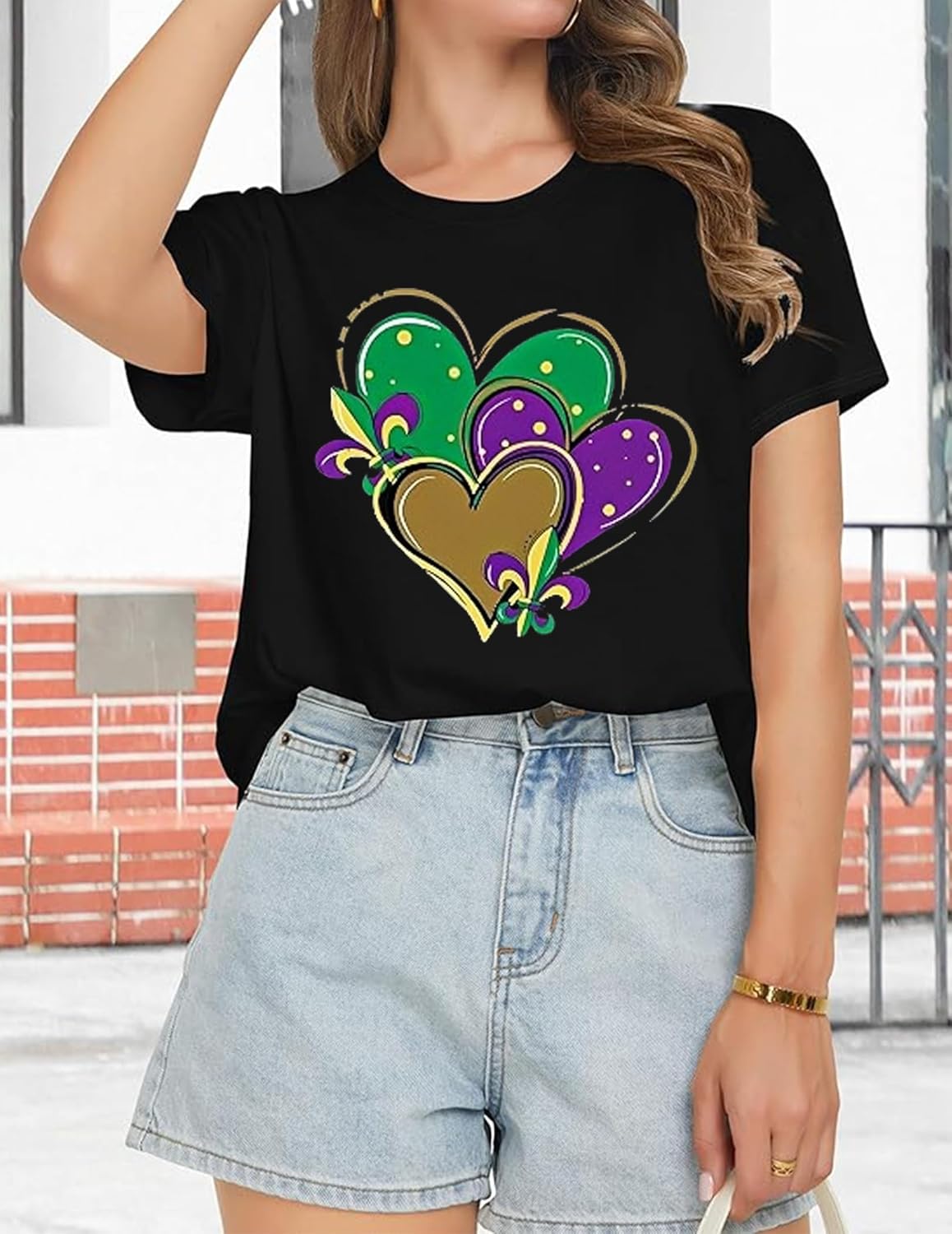 Mardi Gras Shirts for Women It's Mardi Gras Yall Shirt Carnival Tshirts Fat Tuesday Holiday Bleached Short Sleeve Top - Image 4