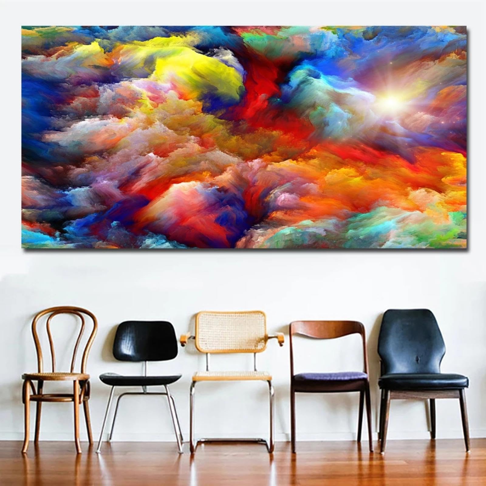 Amazon.com: KQZVCU Abstract Art Canvas Painting Colorful Clouds