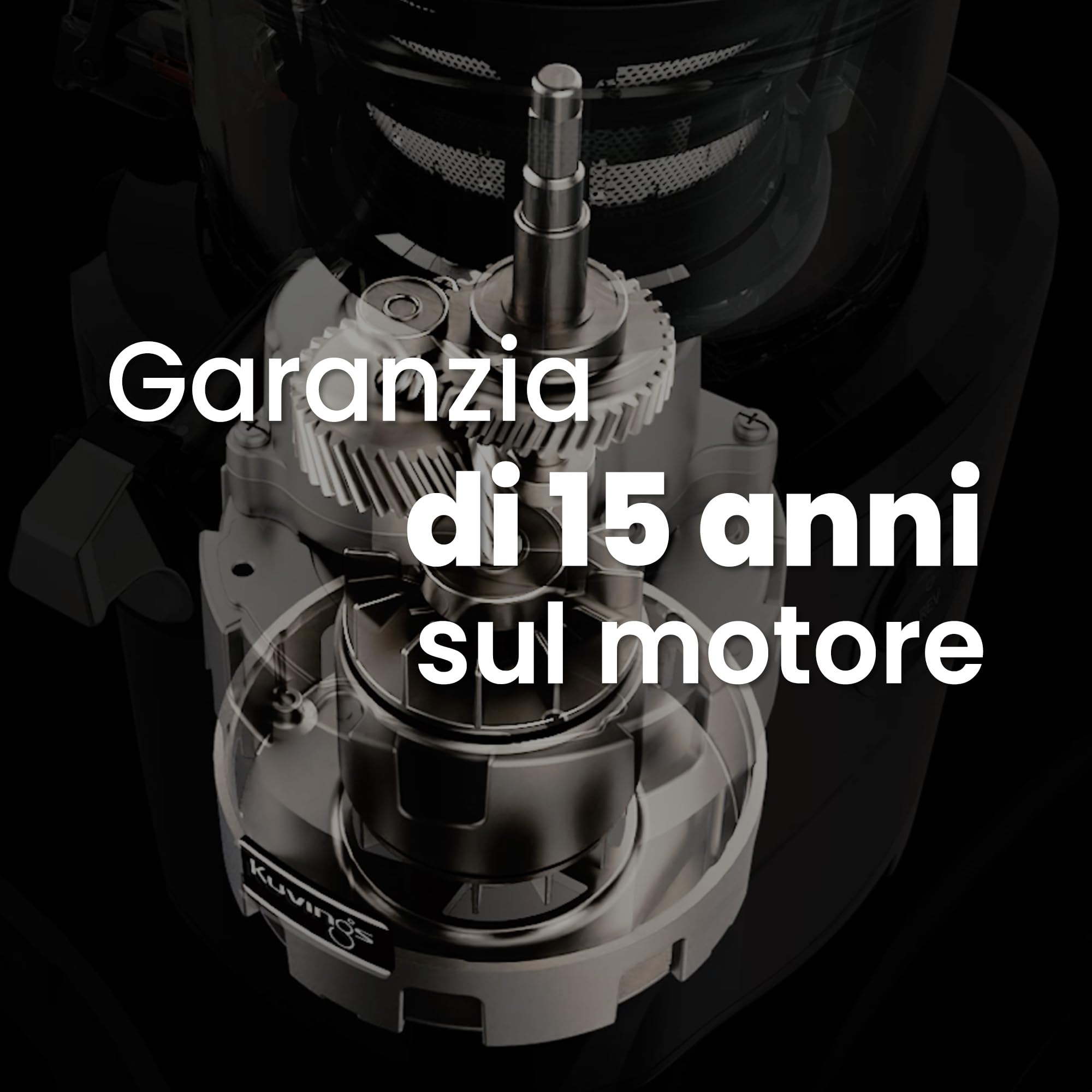 Kuvings Estrattore AUTO8, Spremiagrumi e Centrifuga - Lenta e facile da pulire, capacità 2L, motore da 200W ideale per frutta, verdura e smoothies.(Nero)_KHS-860SE
