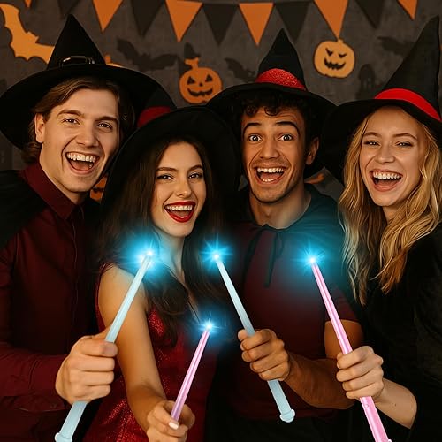 Miniatura 15 de Gejoy Varita de mago mágico, 2 piezas, varita mágica de hada de princesa, juguete de sonido de luz de Navidad, accesorios de cosplay para niños Azul