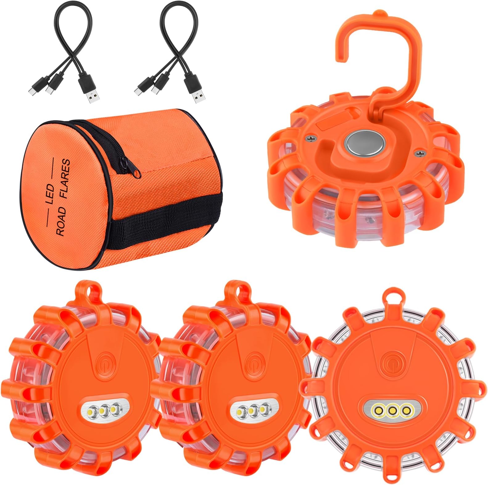 Tobfit LED Road Flares Rechargeable Safety Flashing Warning Light