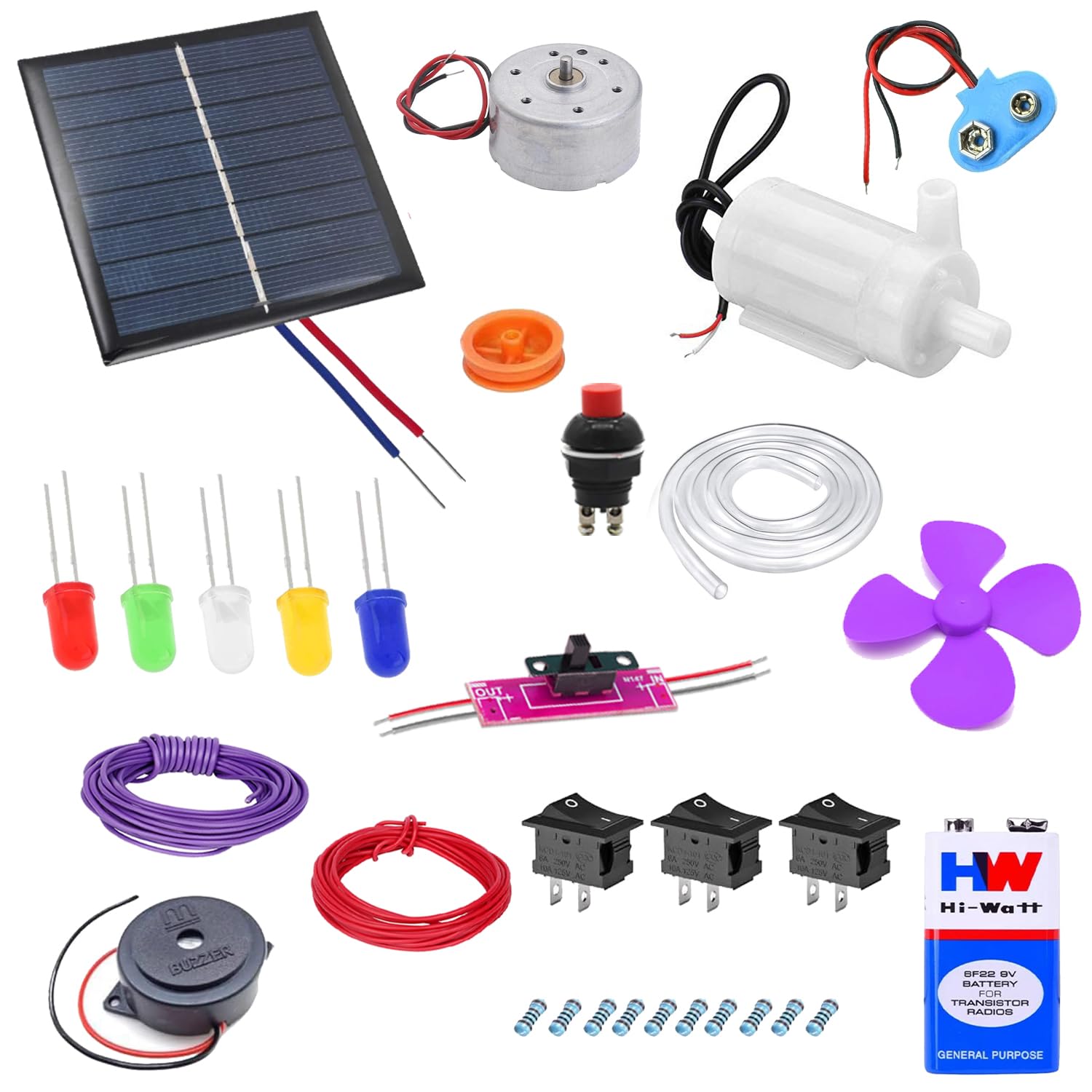 next geek solar power, simple circuit,buzzer, water pump,project kit science experiment electronic kit for kids with instruction manual