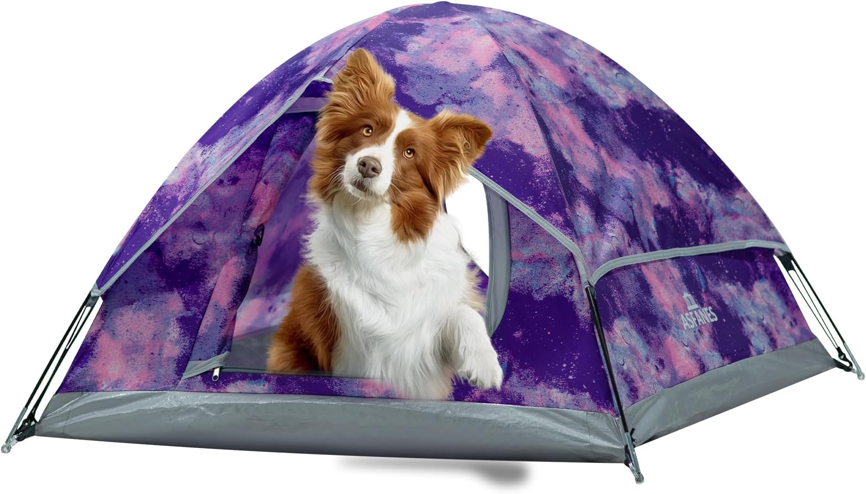 Outdoor Waterproof Pet Camping Tent, Cave Bed for Indoor Cats and Small Dogs, Portable Cat House Dog House, 39.3x39.3x23.6'', Purple, L.